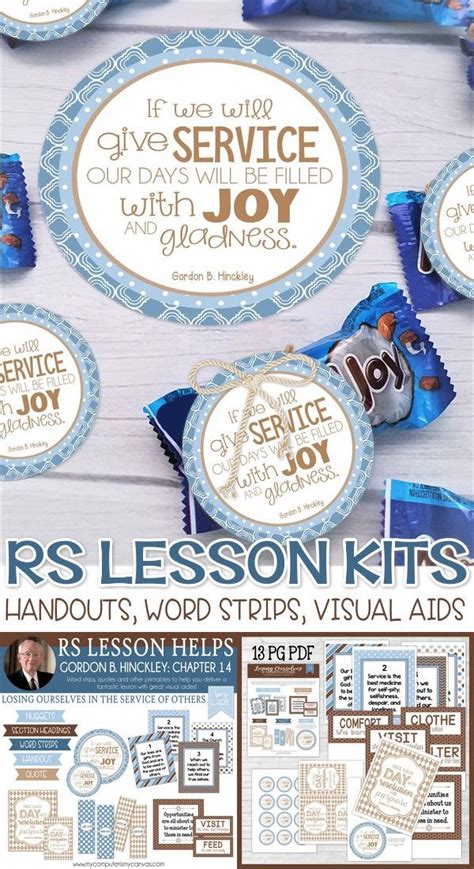 Relief Society Lesson Kits With Printable Handouts Service Joy