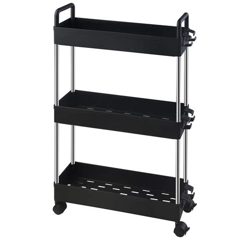 Ronlap 3 Tier Slim Rolling Storage Cart Skinny Rolling Cart With