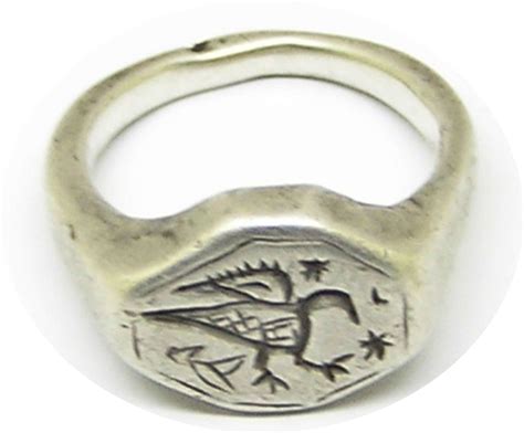 Medieval Silver Signet Ring In Antique Rings