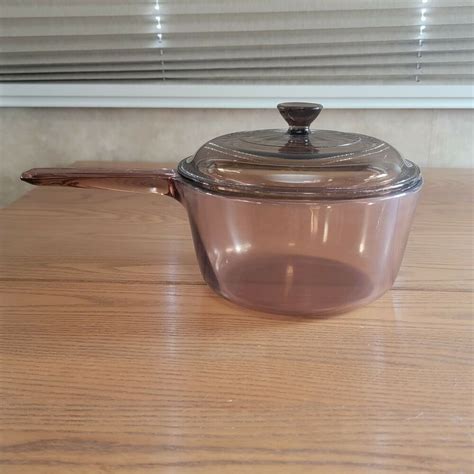 corning ware visions cookware amber 1 5l glass pot saucepan with lid usa ebay corning what