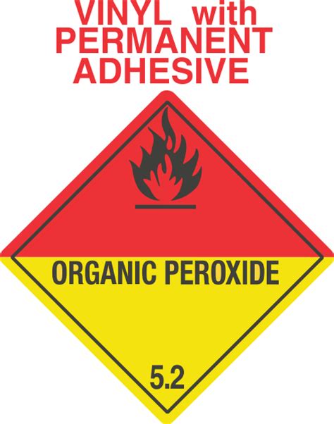 Organic Peroxide Class 5 2 Vinyl Labels