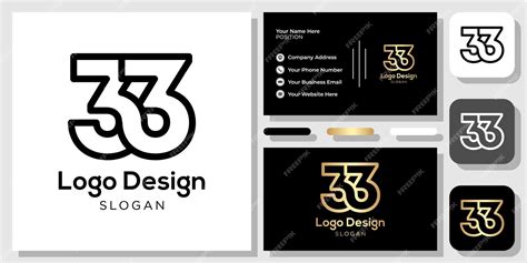Premium Vector 33 Logo Design Symbol Number Black Gold With Business