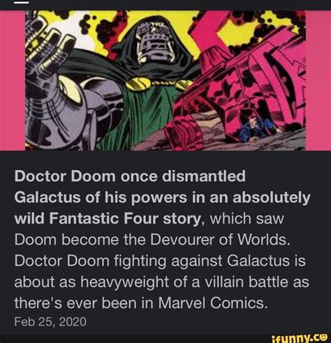 En Doctor Doom Once Dismantled Galactus Of His Powers In An Absolutely Wild Fantastic Four Story