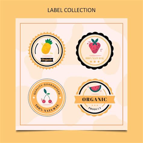 Free Vector Flat Food Label Collection