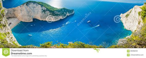Shipwreck Bay Navagio Beach Zakynthos Greece Stock