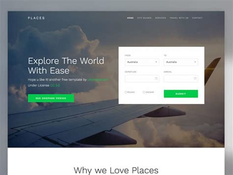 Places Free Bootstrap Template For Travel Agency UiCookies