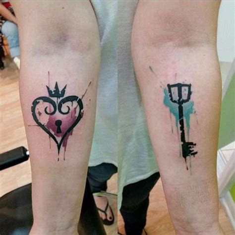 Key And Lock Matching Tattoo Flesh Tattoo Kingdom Hearts Tattoo