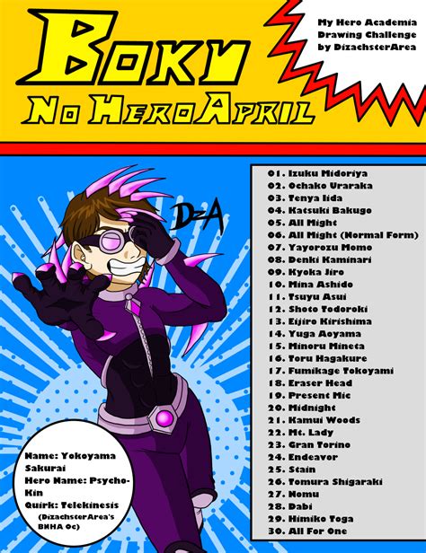 Boku No Hero April Official List By Dizachsterarea On Newgrounds