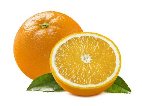 Fruit Orange Avec Des Feuilles Disolement Sur Le Blanc Photo Stock