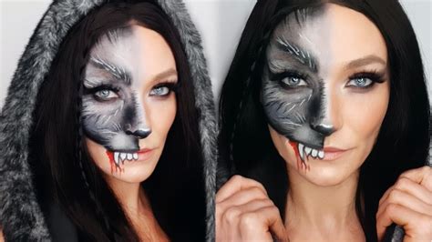 Warewolf Makeup Tutorialeasy Halloween Half Face Werewolf Makeup Tutorial Youtube