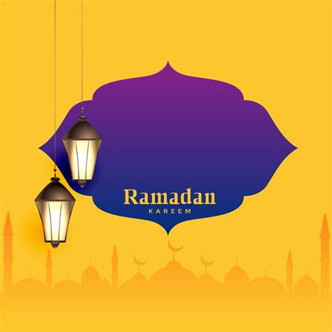 Ramadan Kareem Greeting Design With Text Space Download Free Vector