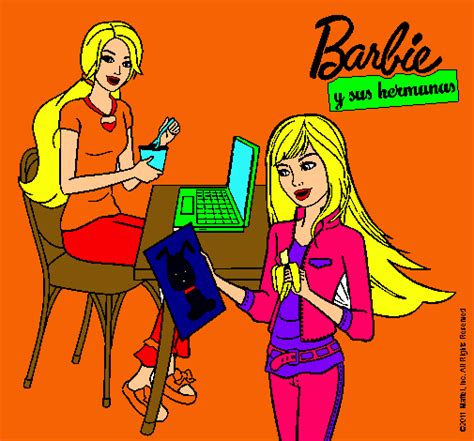Dibujo De Barbie Y Su Hermana Merendando Pintado Por Maka En Dibujos The Best Porn Website