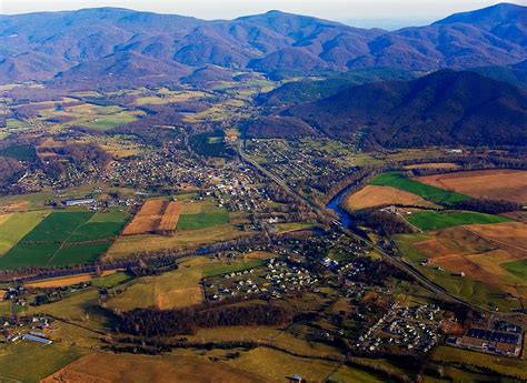 Elkton Virginia Aerial View Shenandoah River Shenandoah Valley