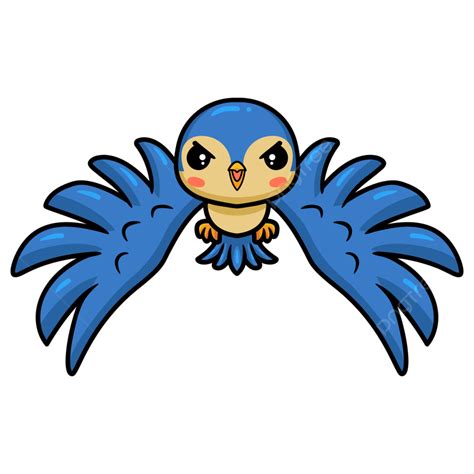 Cute Little Blue Bird Cartoon Flying Flat Pet Animal Png And Vector