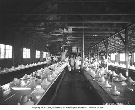Mess Hall Interior And Crew Greenwood Logging Company Ca 1930