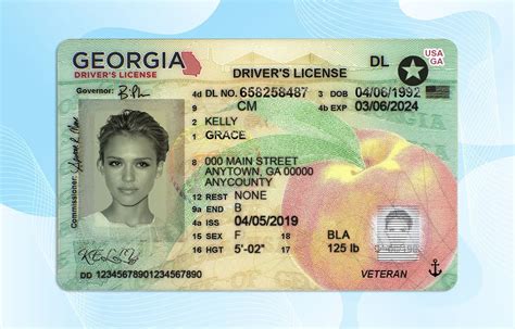 Georgia Drivers License Template V2 Psd Photoshop File