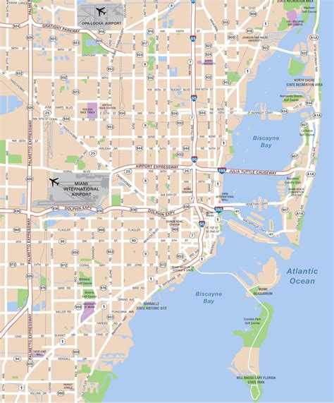 Mapa Urbano De Miami Afiche Vectorial Mapa De Calles En Escala De Porn Sex Picture