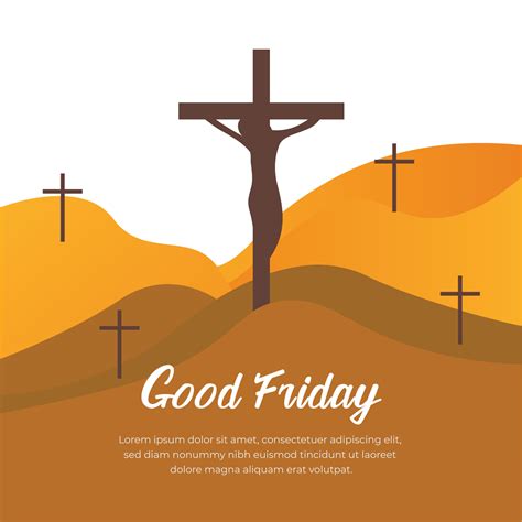 Good Friday Christian Religious Occasion With Jesus Cross Vector