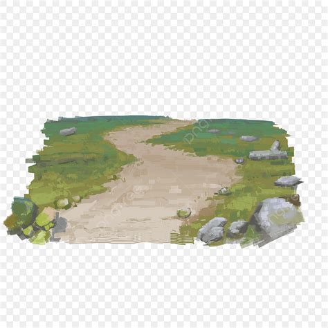 Stone Path PNG Transparent Path Stone Grass Comic Illustration Poster Material Grass