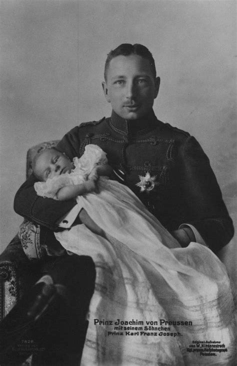 Prince Joachim Von Preussen With His Infant Son Karl Franz Josef Von