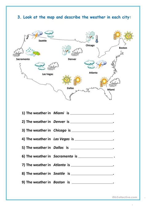 Free Weather Map Worksheets Printable
