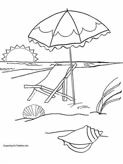 On The Beach Coloring Pages Coloring Home