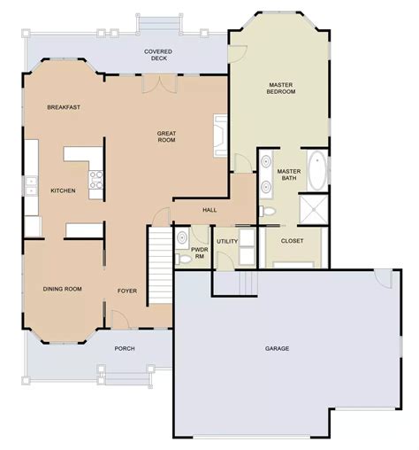 2d Colored Floor Plan Samples Examples Styles