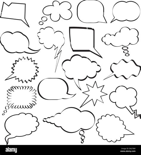 Large Collection Of Sketch Styled Speech Bubbles Stock Photo Alamy