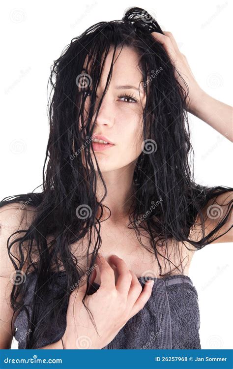 Woman With Wet Hair Stock Photo Image Of Wellness Treatment