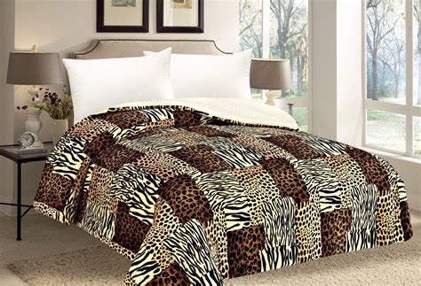 Queen Blanket Animal Zebra Leopard Giraffe Print Bedding Warm Winter