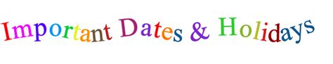 Important Dates And Holidays St Colmans National School Stradbally Co
