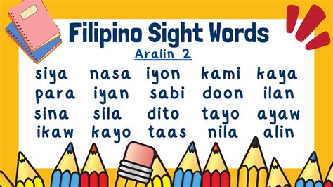 Sight Words Tagalog Mga Salita Sa Unang Kita Flashcards Filipino