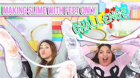 Making Slime With Feet Only Challenge Slimeatory 16 Youtube