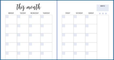 √ Free Monthly Planner Printable Template