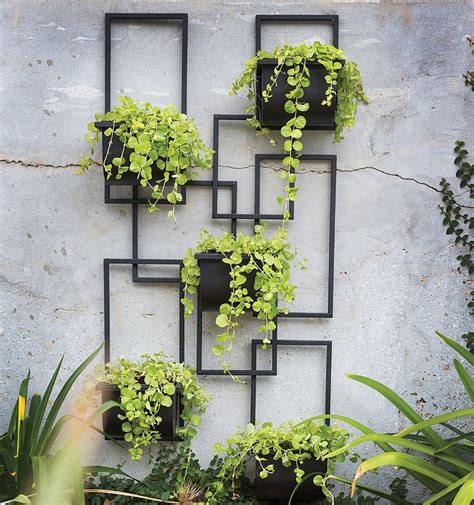 Modern Grid Wall Planter 5 Hanging Plants Wall Planter Etsy In 2021