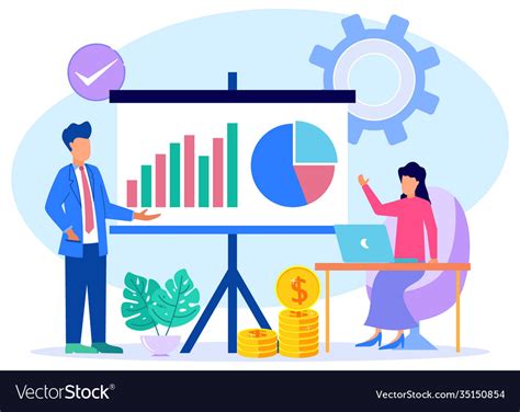 Graphic Cartoon Character Financial Management Vector Image