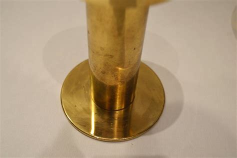 Elegant Brass And Glass L10227 Candlestick From Hans Agne Jakobsson