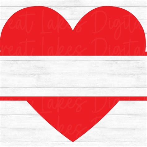 Heart Split Name Frame Svg Heart Monogram Frame Svg Etsy