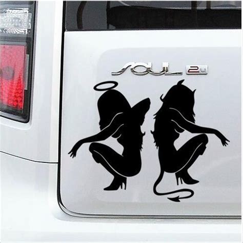 20x15 Cm 3d Beauty Temptation Angel And Devil Sexy Car Stickers
