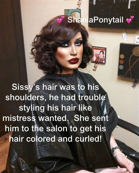 Sissy Captions Hair Salon Boy Fashion Feminism Ponytail Curls