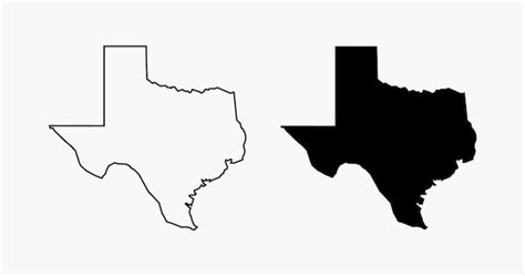 Premium Vector Texas State Map Vector Silhouettes