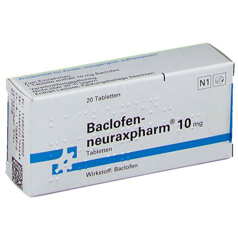 Includes baclofen side effects, interactions and indications. Baclofen-neuraxpharm® 10 mg 20 St - shop-apotheke.com