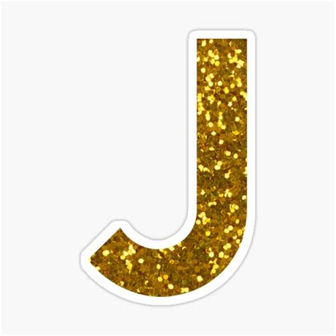 Gold Letter J Gold Glitter Sticker For Sale By Pascally Redbubble