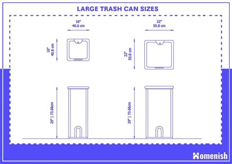 Standard Trash Can Sizes All You Need To Know With Drawings Homenish