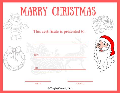 Free Christmas Award Certificate Template Trophycentral