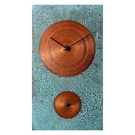 19 Inch Turquoise Copper Wall Clock Rustic Farmhouse Art