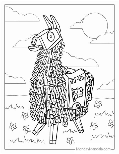 Free Printable Fortnite Llama Coloring Pages