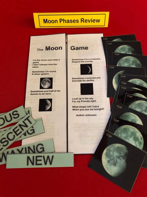 Moon Phases Review Word Cards Class Activities Moon Phases