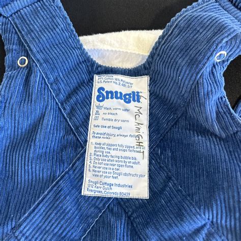 Vintage Snugli Baby Carrier Backpack 1970s Blue Corduroy 100 Cotton