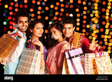 Indian Friends Diwali Festival Shopping Stock Photo 73792993 Alamy